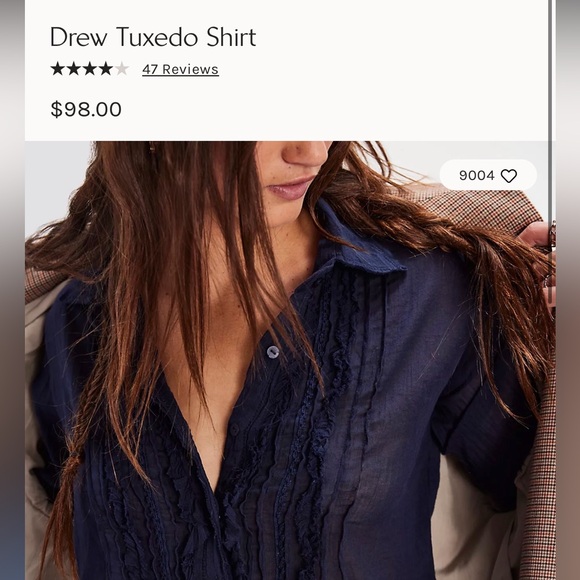 Free People Tops - Elegant Navy Blue Women's Top